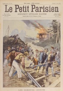 La révolte des Boxers (1900-01), les Boxers sabotent le chemin de fer, juin 1900 (impression) - Charles Crespin