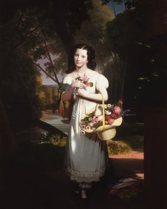 Petite Fille avec des Fleurs Amelia Palmer - Charles Cromwell Ingham
