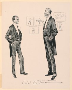 Je Joue au Poker avec le Vieil Homme - Charles Dana Gibson