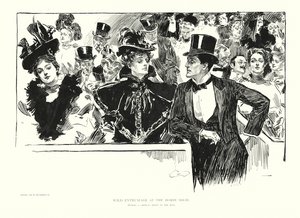 Enthousiasme Sauvage au Concours Hippique - Charles Dana Gibson