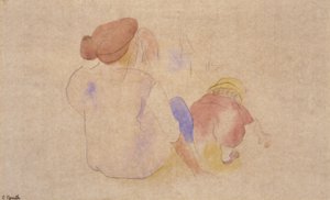 (Femme avec enfant en costume rouge) - Charles Demuth