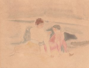 Sans titre (Deux femmes et des bateaux)