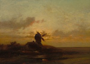 Le Moulin, fin des années 1850 (huile sur tissu) - Charles Duprez