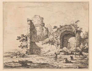 Paysage avec ruine et berger