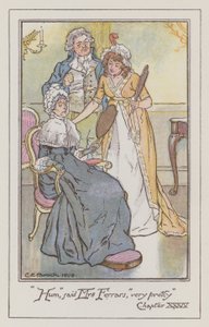 Illustration pour Raison et Sentiments de Jane Austen (lithographie en couleur) - Charles Edmund Brock