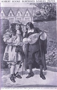 Robert Hooke surprend Samuel Pepys - Charles Edmund Brock