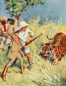 Chasse au tigre en Inde, scène de L