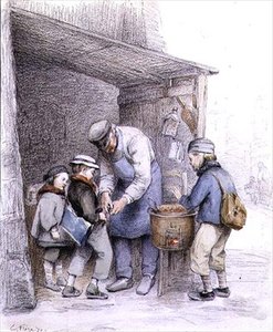 Le Vendeur de marrons - Charles Edouard Frere