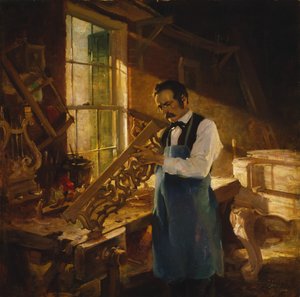 Henry Engelhard Steinway à son établi, c.1920 - Charles Edward Chambers