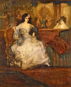 Femme dans une loge au théâtre - Charles Edward Conder