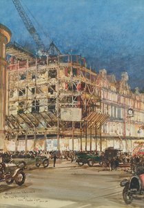 Construction du Nouveau Bâtiment pour Bourne et Hollingsworth, Oxford Street, Londres - Charles Edward Dixon