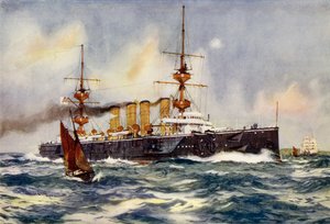 HMS Powerful remontant le canal à son retour d