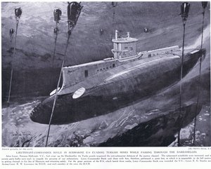Lieutenant Commander Boyle récompensé par la VC pour avoir évité les mines turques dans son sous-marin en traversant les Dardanelles 1915 - Charles Edward Dixon