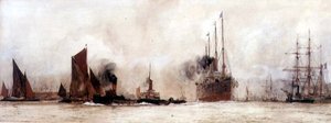Sur la Tamise, Gravesend - Charles Edward Dixon