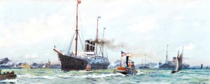 Vapeur et remorqueur - Charles Edward Dixon
