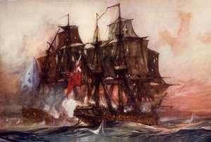 Le Duel de la Saucy Arethusa avec la Belle Poule française, juin 1778