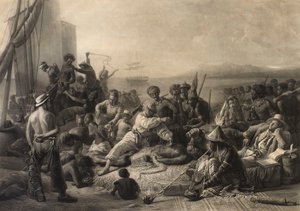 Scène sur la côte d