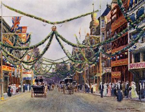Rue St James, décorée pour le 26 juin 1902