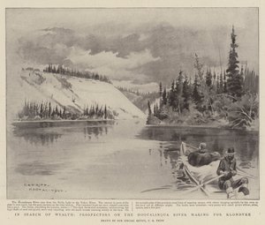 À la recherche de la richesse, prospecteurs sur la rivière Hootalinqua en route pour le Klondyke - Charles Edwin Fripp