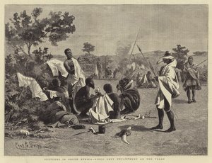 Croquis en Afrique du Sud, campement de la taxe Fingo sur le veld