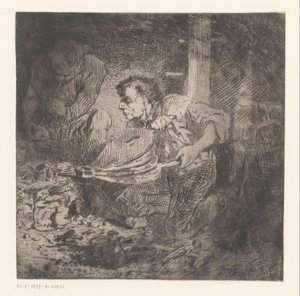 Forgeron avec soufflet - Charles Emile Jacque (attributed to)
