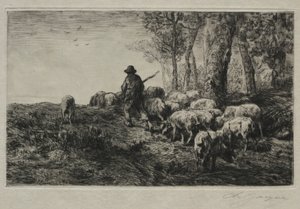 Un troupeau de porcs, 1880