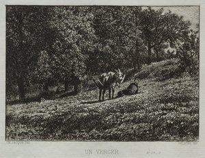 Un verger - Charles Emile Jacque