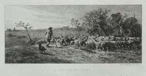 Arrivée au Champ - Charles Emile Jacque