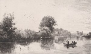Bords de la Marne - Charles Emile Jacque