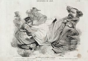 Caricature du Jour : No. 78, Une demoiselle vivement disputée - Charles Emile Jacque