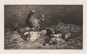 Poules Poutes, 1867 - Charles Emile Jacque