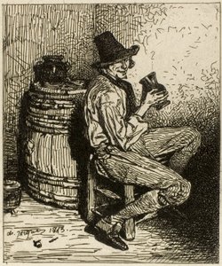 Buveur - Charles Emile Jacque