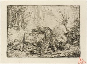 Cour de ferme - Charles Emile Jacque