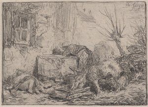 Cour de ferme, vers 1845 - Charles Emile Jacque