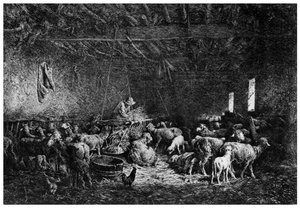 La Bergerie, Le Berger - Charles Emile Jacque