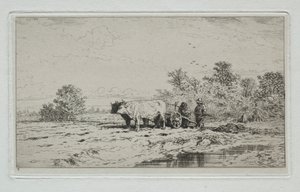 Paysage, travailleurs, 1845 - Charles Emile Jacque