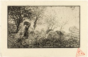 Paysage et animaux - Charles Emile Jacque