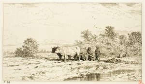 Paysage avec ouvriers agricoles