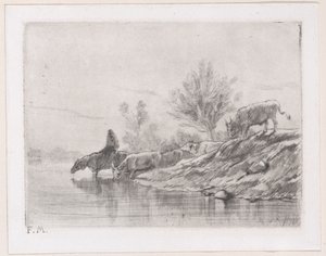 Paysage avec du bétail