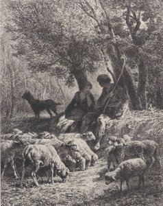 Scène pastorale - Charles Emile Jacque