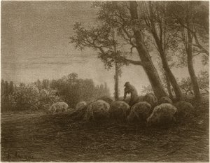 Crépuscule poétique - Charles Emile Jacque