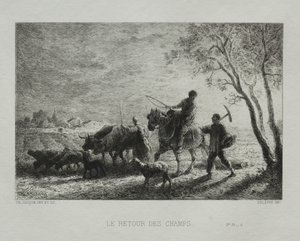 Retour des champs - Charles Emile Jacque