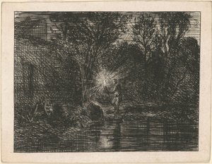 Rivage de nuit - Charles Emile Jacque