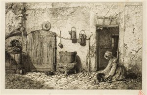 Servante de cuisine - Charles Emile Jacque
