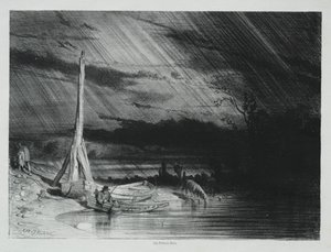 Le pêcheur, temps pluvieux, 1847 - Charles Emile Jacque