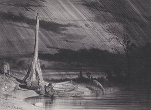 Le pêcheur, temps pluvieux