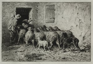 Le Retour - Charles Emile Jacque