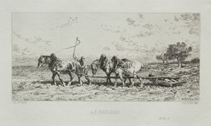 Le rouleau - Charles Emile Jacque