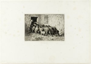 Les moutons rentrent à la maison - Charles Emile Jacque