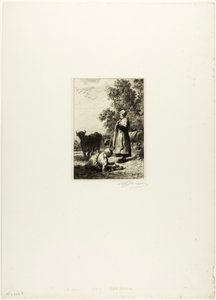 Jeunes vachers - Charles Emile Jacque